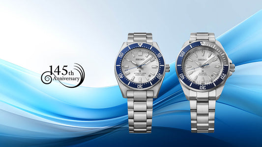 Celebrating Seiko’s 145th anniversary, Prospex introduces two limited-edition models distinguished by bezels featuring a striking blue color.