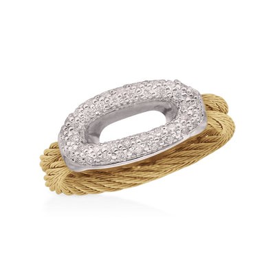 ALOR 18K/Stainless Steel Two-tone Diamond Ring  02-52-7018-11