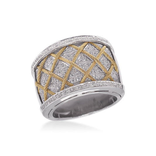 Alor Checkboard Wide Band Ring