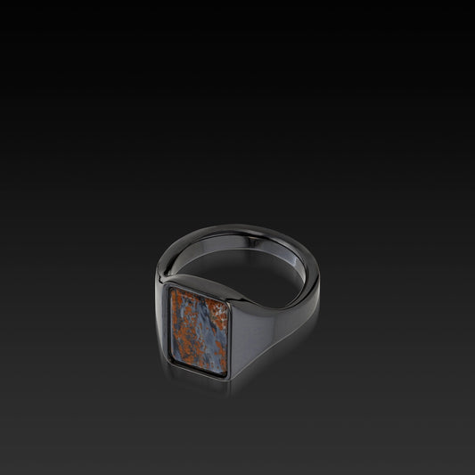 Zirconium Signet Ring with Pietersite