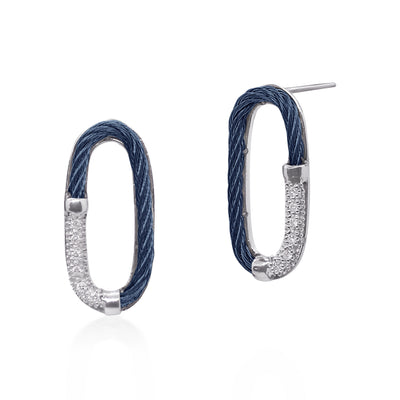 ALOR 18K/Stainless Steel Two-tone Diamond Earring  03-37-0810-11