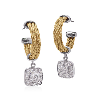 ALOR 14K/Stainless Steel Two-tone Diamond Earring  03-52-1804-11