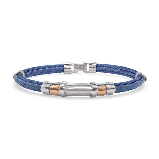 ALOR Men's Leather Station Bracelet