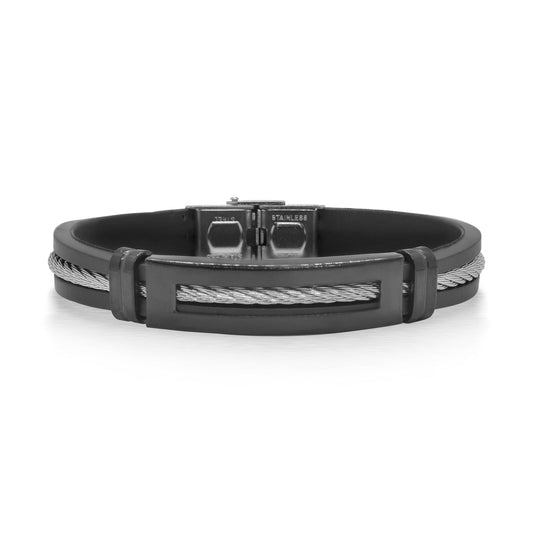 ALOR Men's Rubber Accent Bracelet