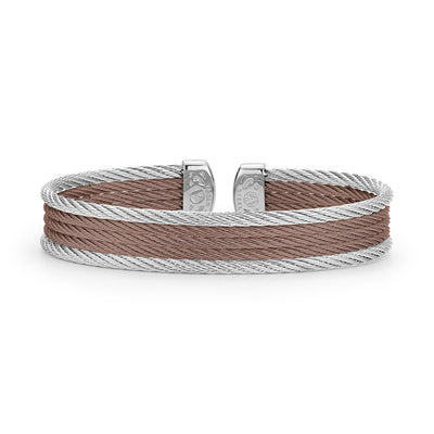 ALOR Stainless Steel Two-tone Precious Metal Bracelet  04-S605-61-BK