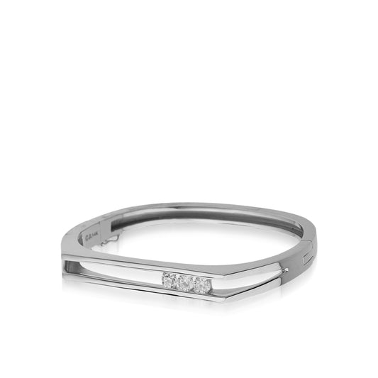 Lines 1.00 Carat Diamond Hinged Bracelet