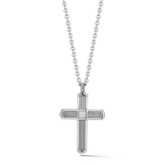 ALOR Men's Diamond Cross Necklace