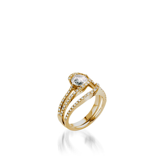 Bellissima Pave Diamond Yellow Gold Engagement Ring