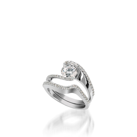 Aquarius White Gold Engagement Ring