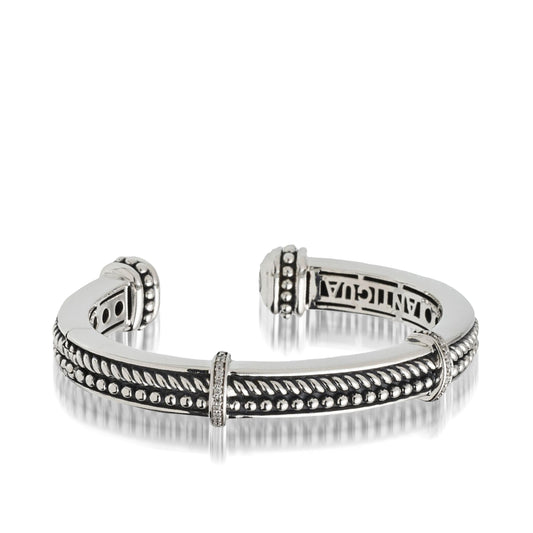 Apollo Rope and Bead Cuff with Pave Diamonds