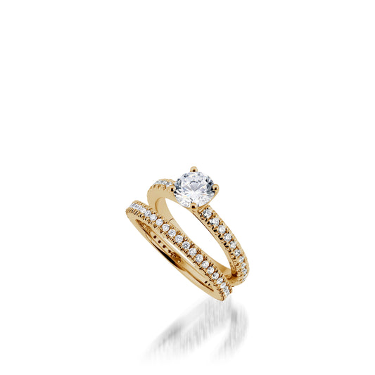 Essence Round Yellow Gold Engagement Ring