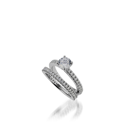 Essence Round White Gold Engagement Ring