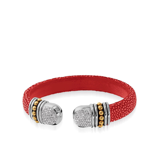 Apollo Shagreen Cuff with Pave  Diamonds