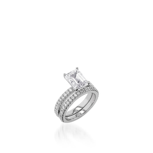 Essence 3-Carat Emerald Cut Engagement Ring