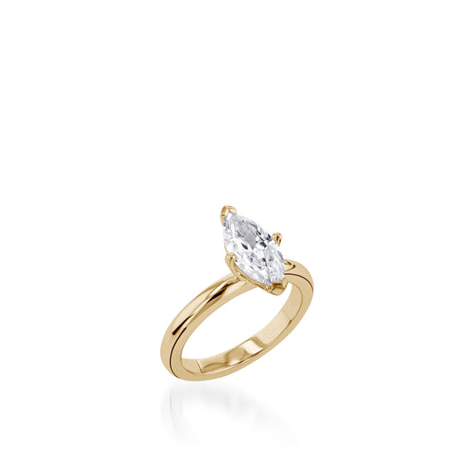 Essence Solitaire Marquise White Gold Engagement Ring