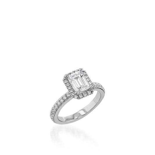 Majesty Emerald Cut Yellow Gold Engagement Ring