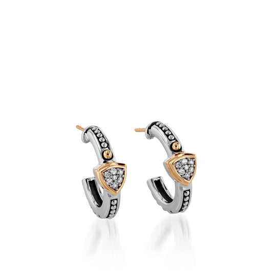 Arrivo Petite Pave Diamond Hoop Earrings
