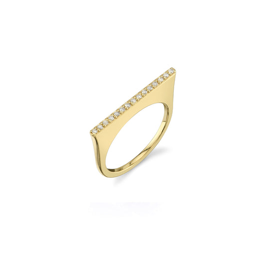 14K Diamond Tower Slice Ring