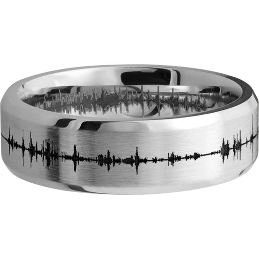 Lashbrook Designs Silver/Alt Metal Wedding Bands - Men's S7B/LCVSOUNDWAVE