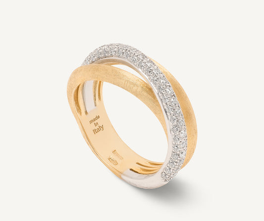 18kt yellow gold 3-strand diamond stackable ring