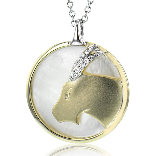 Aries Pendant in 14k Gold with Diamonds