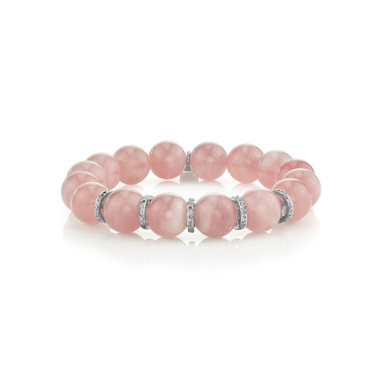 Rosy Outlook Rose Quartz and Diamond Bracelet