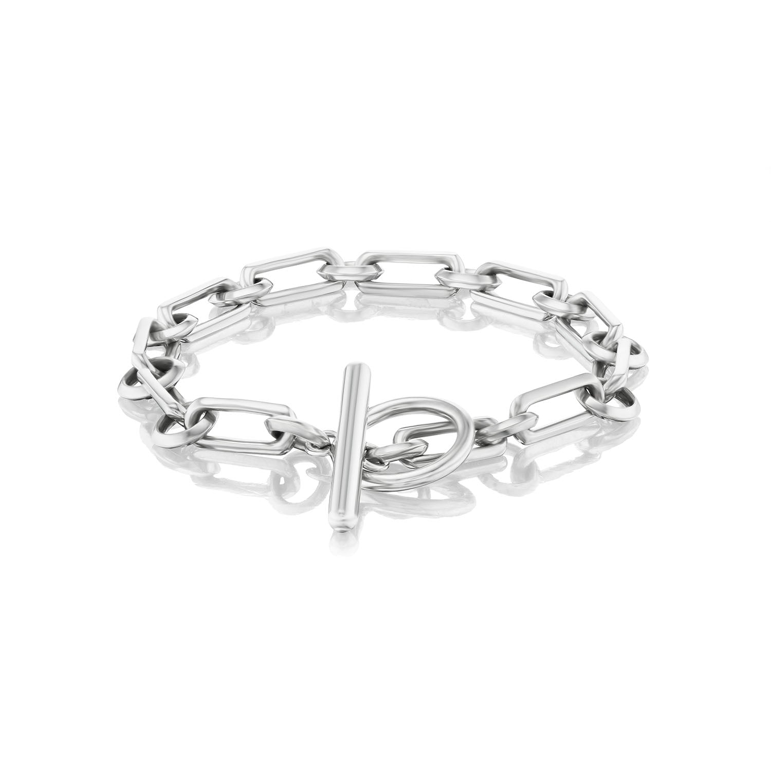 Gwyneth Sterling Silver Chain Bracelet with Toggle