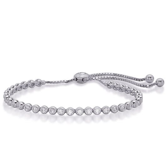 This Bracelet is available in 14K White Gold. There are a total of 37 stones. There are Round with a total carat weight of 0.91 set in a  setting.
