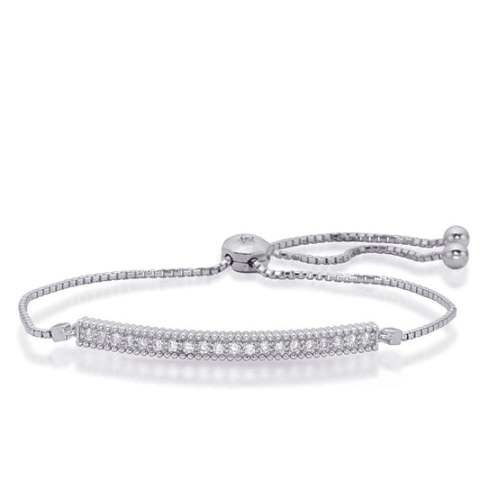 This Bracelet is available in 14K White Gold. There are a total of 25 stones. There are Round with a total carat weight of 0.45 set in a  setting.