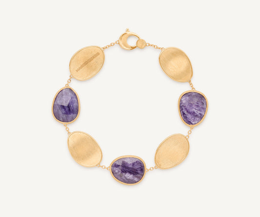18K Yellow Gold Bracelet with Charoite