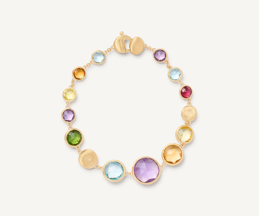 18kt yellow gold mixed gemstone large bracelet