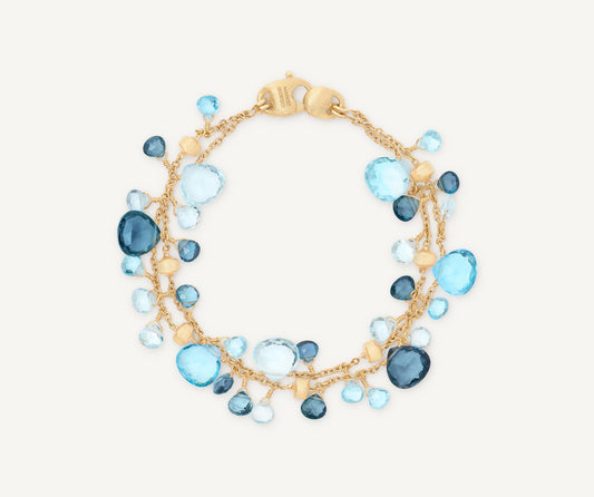 18K Yellow Gold Mixed Topaz Double-Strand Bracelet