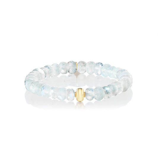 14k Moonstone Bracelet with 14k Smooth Rondelle - 8mm