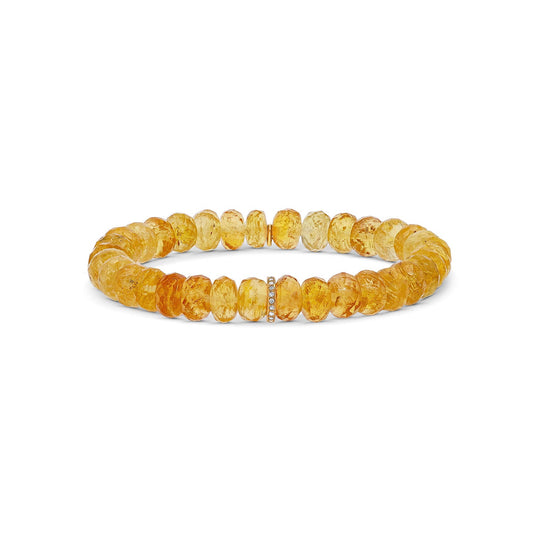 14k Imperial Topaz Bracelet with Diamond Rondelle - 8mm