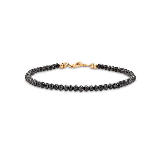 14k Hand Cut Black Diamond Bead Bracelet