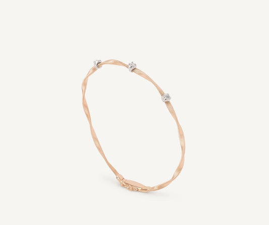 Diamond rose gold bangle bracelet