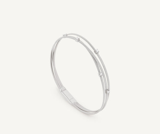Multi-strand white gold diamond bracelet