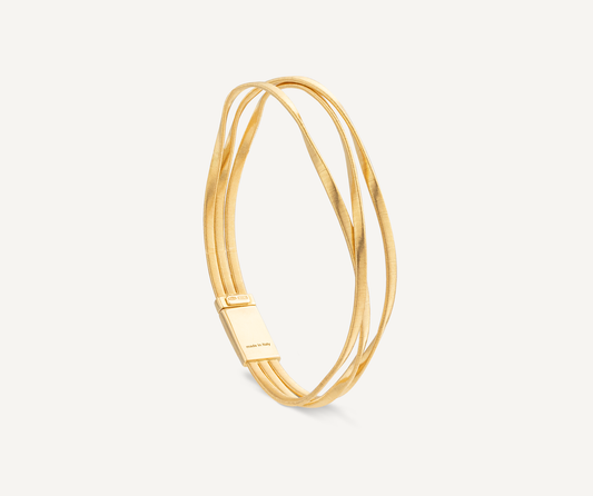 18kt yellow gold three-strand coil bracelet