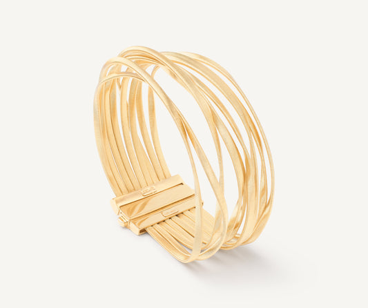 18kt yellow gold nine-strand coil bracelet