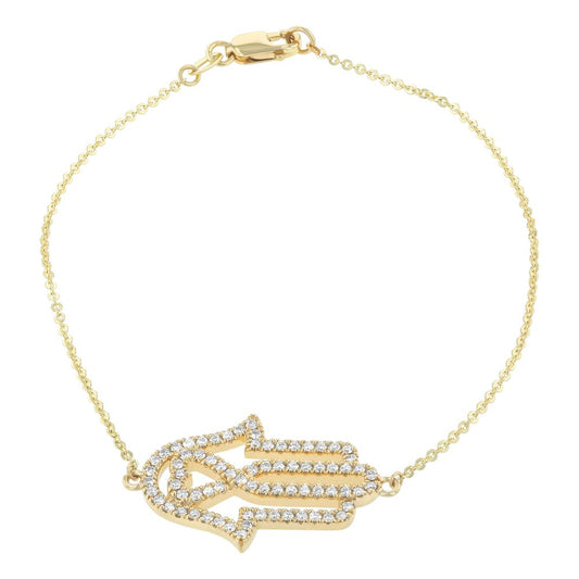 14K Yellow Gold 0.50 carat Diamonds HAMSA Bracelet