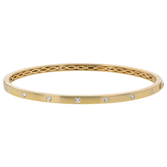 14K Yellow Gold 0.40 carat Diamonds Hinged Bangle