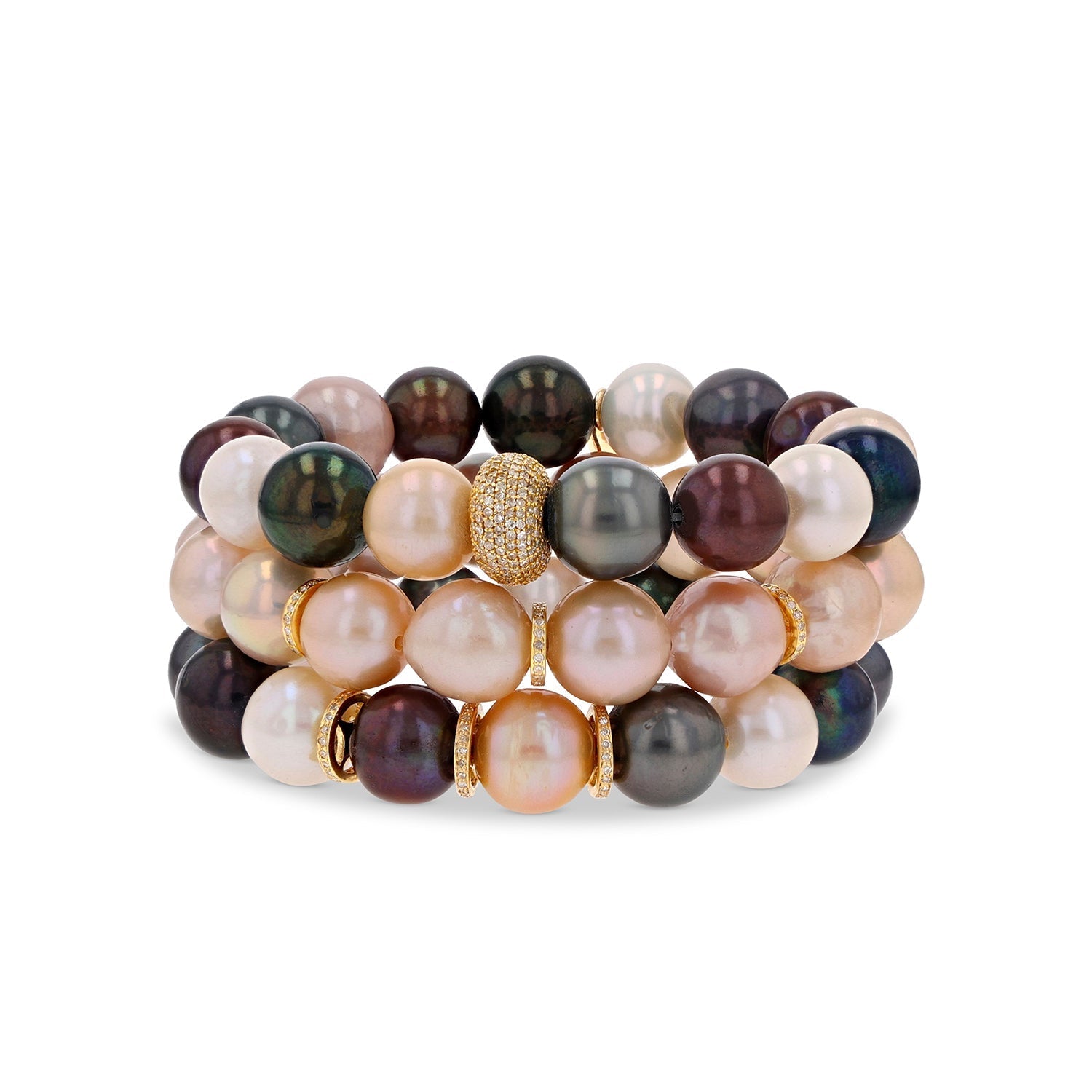 14k Pacific Coast Pearl Stack - Multi Color Pearls - One of a Kind