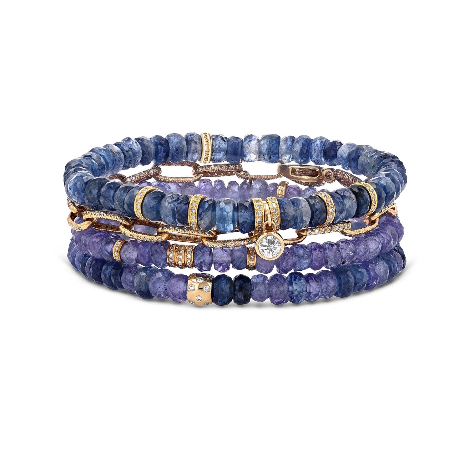 The Taylor Stack - 14k Tanzanite & Kyanite Mix - One of a Kind