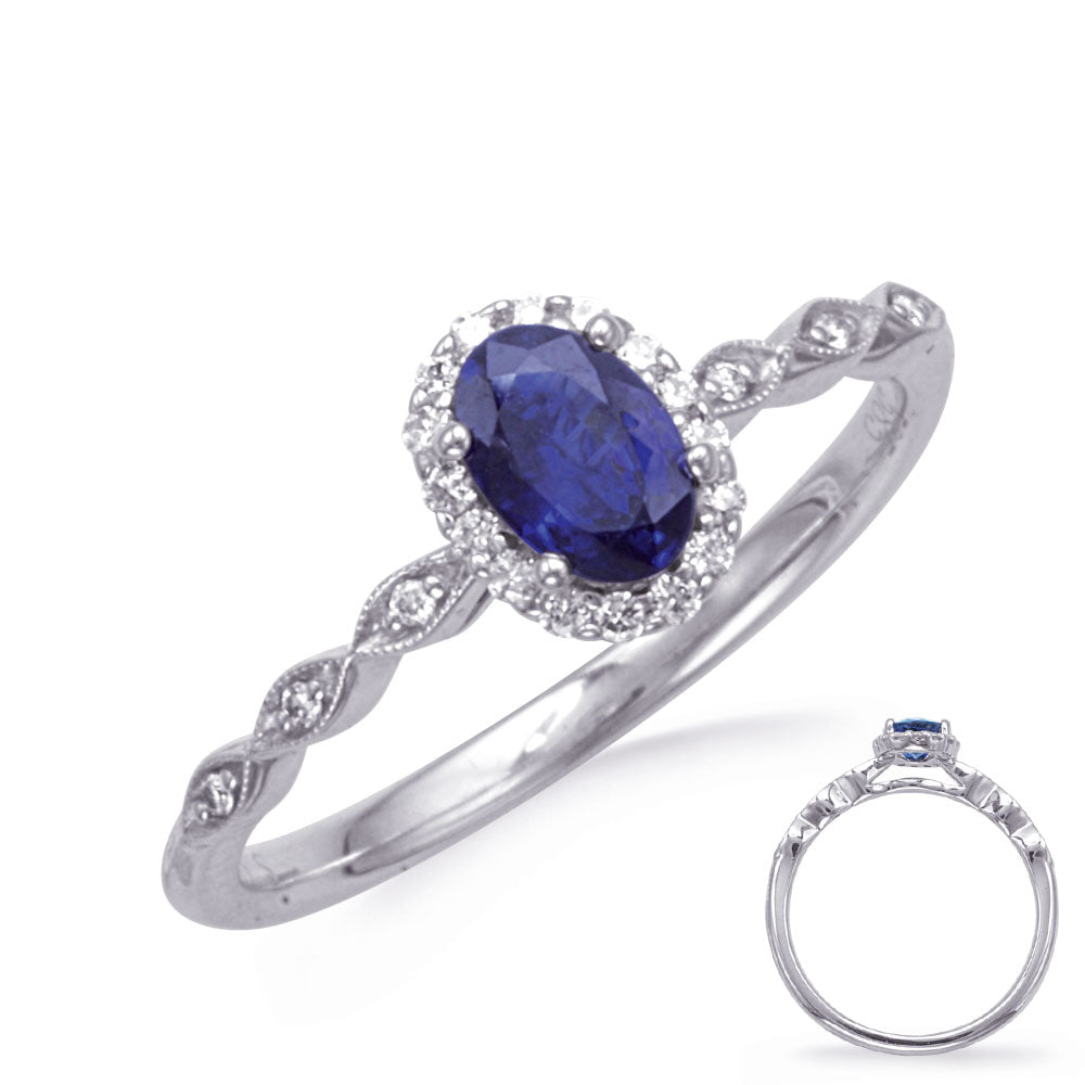 This Gem Stone Ring is available in 14K White Gold. There are a total of 23 stones. There are Rounds with a total carat weight of 0.11 set in a Micro Prong|Prong Set setting.There are Sapphire stones with a total carat weight of 0.66 set in a Micro Prong|Prong Set.