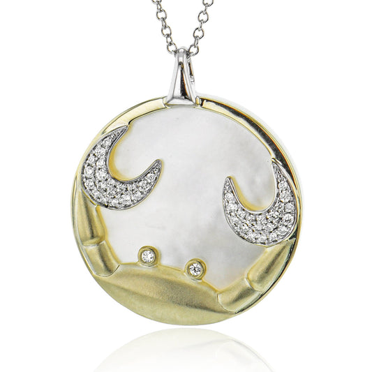 Cancer Pendant in 14k Gold with Diamonds