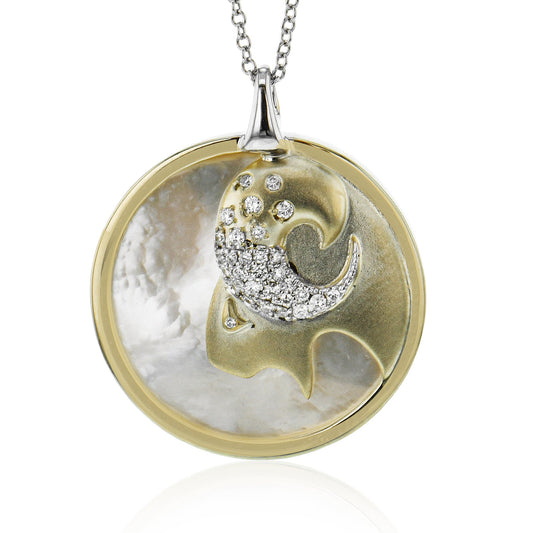 Capricorn Pendant in 14k Gold with Diamonds