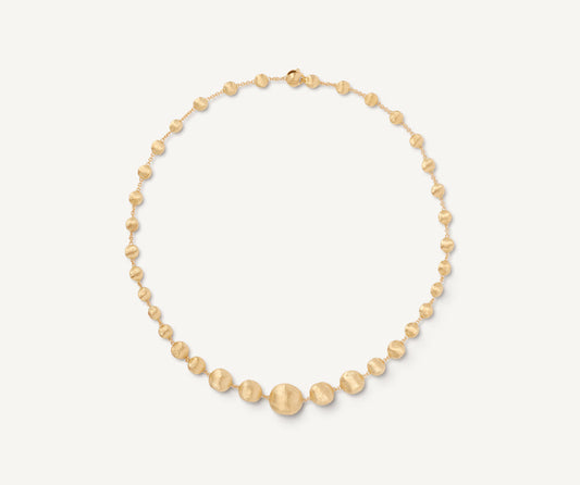 Yellow gold bead necklace
