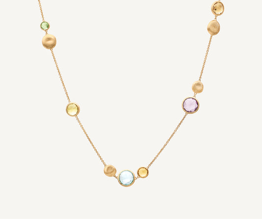 18kt yellow gold mixed gemstone necklace