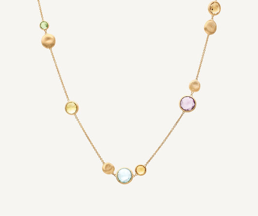 18kt yellow gold mixed gemstone necklace