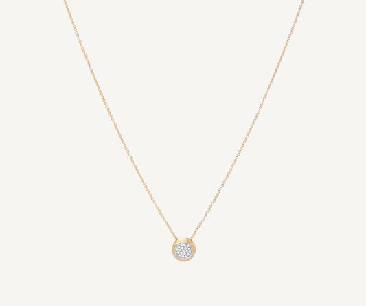 Pendant necklace with diamond disk
